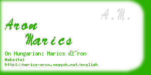 aron marics business card